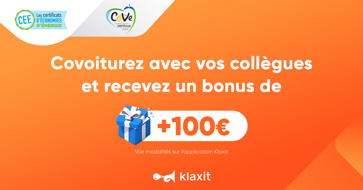 Bonus de 100€ Klaxit