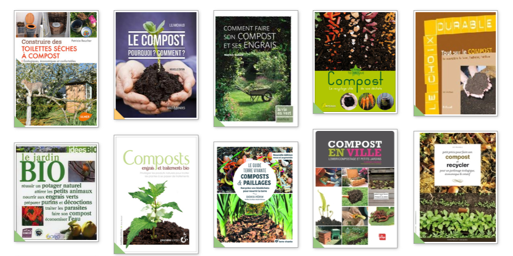Couvertures des livres de la sélections d'ouvrages "Tous au compost !"